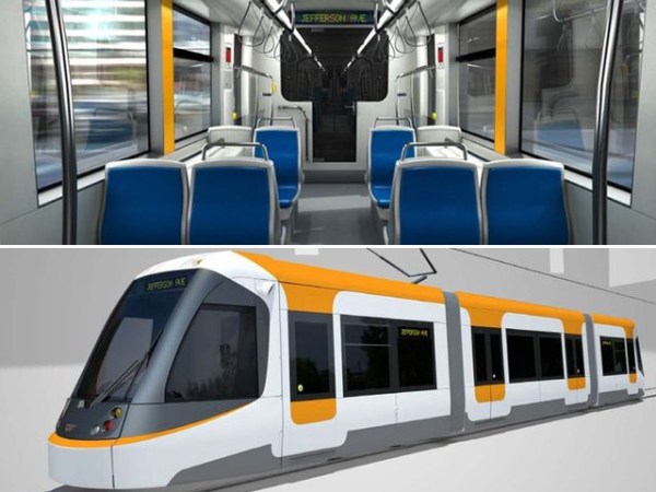 CAF Urbos 3 streetcar for Cincinnati. Top: Interior. Bottom: Exterior. Graphic: CAF.